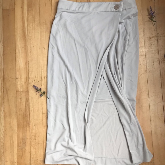 kind of Dresses & Skirts - Beige Gray Midi Skirt